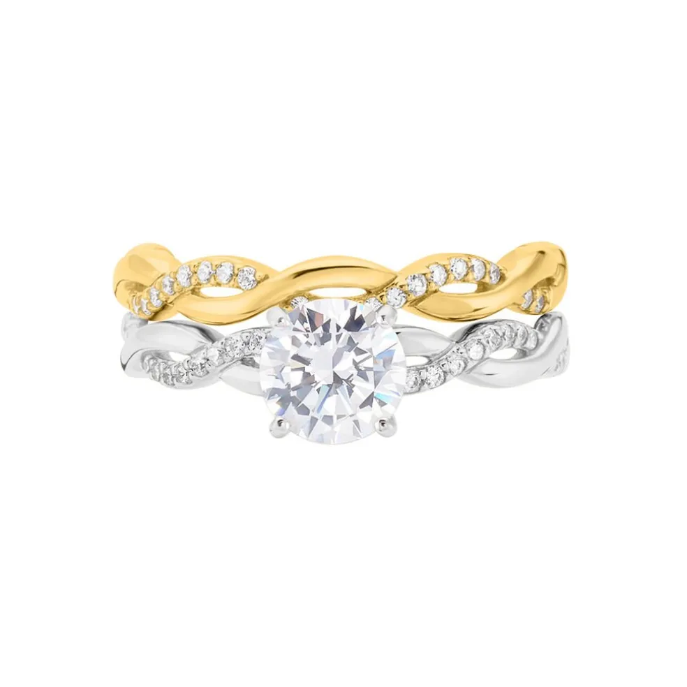 Bague Manille Argent Bicolore Oxyde De Zirconium