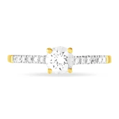 Bague Manon Or Jaune Saphir Et Diamant
