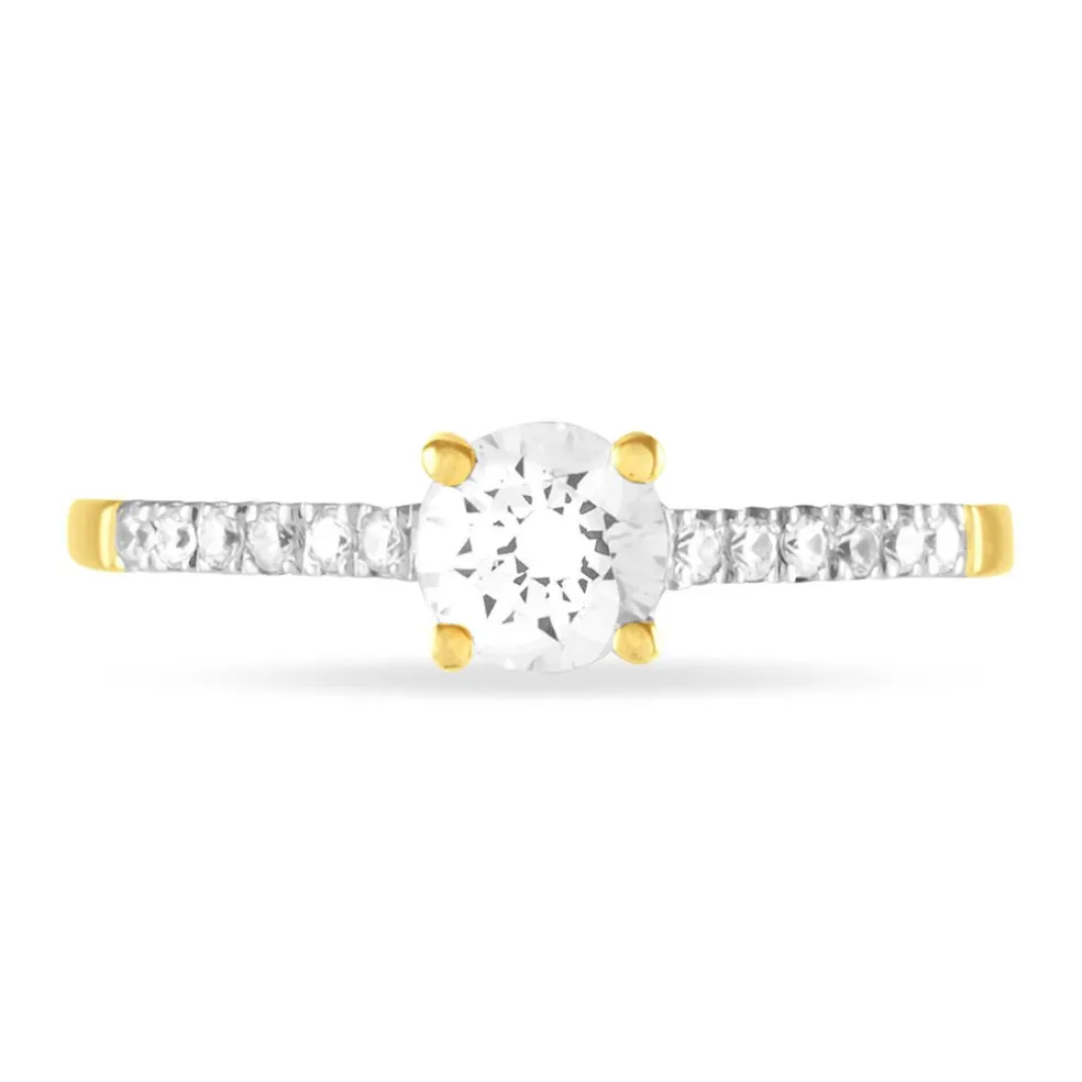 Bague Manon Or Jaune Topaze Et Oxyde De Zirconium