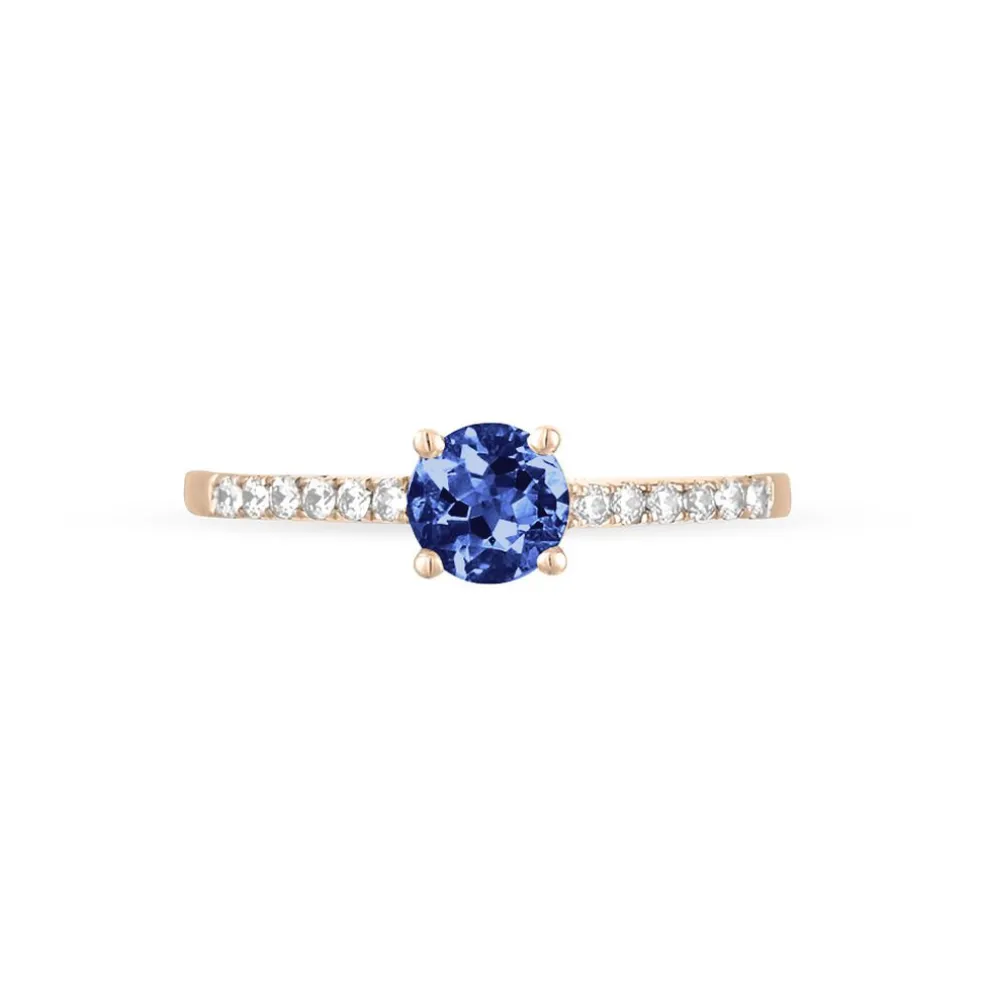Bague Manon Or Rose Saphir Et Diamant
