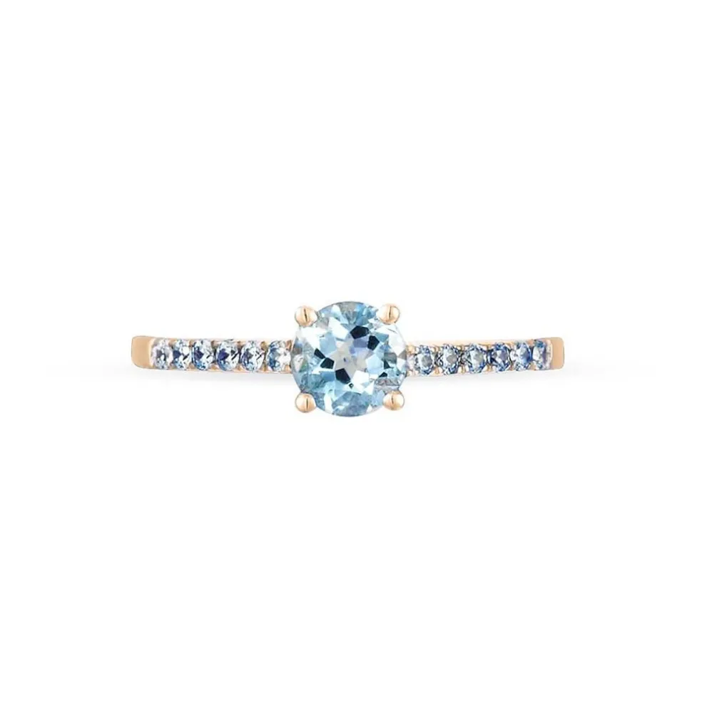Bague Manon Or Rose Topaze Et Oxyde De Zirconium