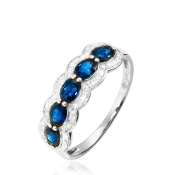 Bague Margaux Or Blanc Saphir Et Diamant