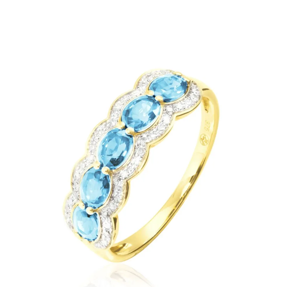 Bague Margaux Or Jaune Topaze Et Diamant