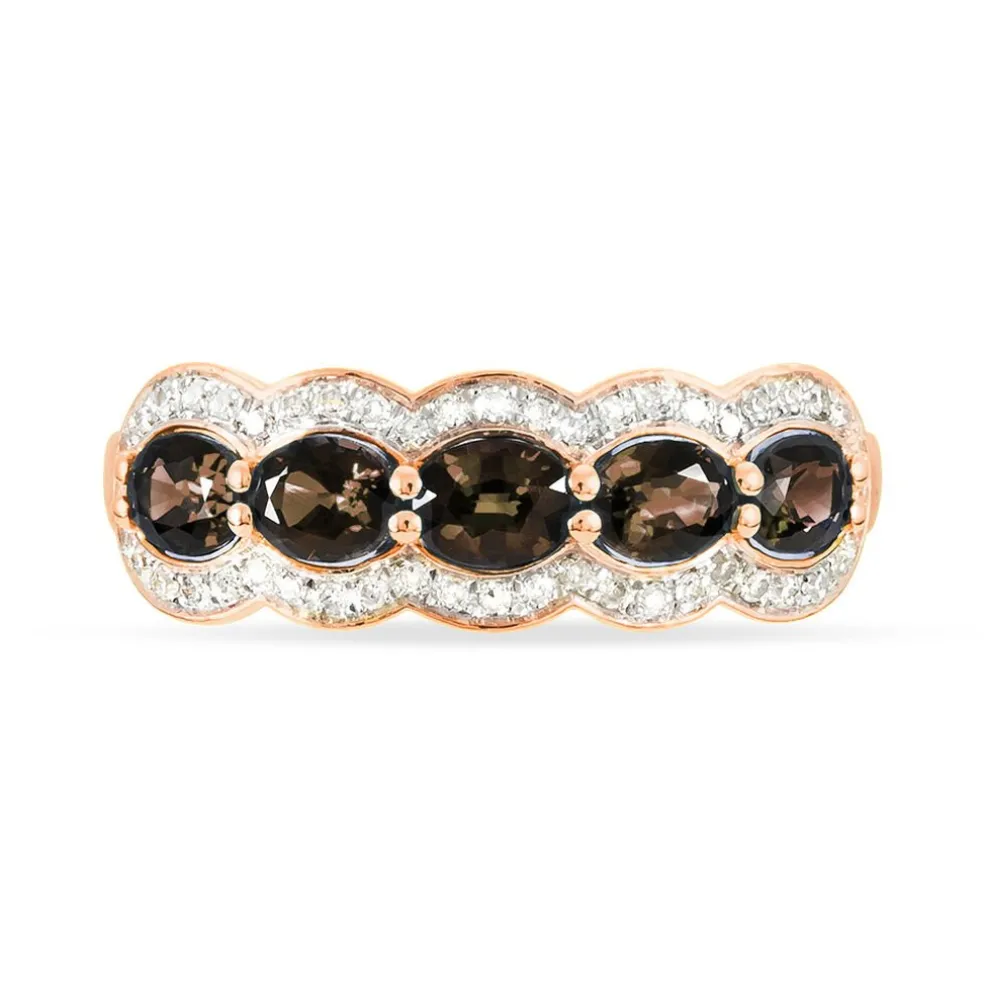 Bague Margaux Or Rose Quartz Et Diamant