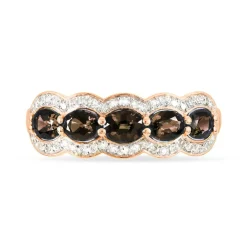 Bague Margaux Or Rose Quartz Et Diamant
