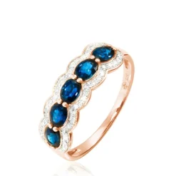 Bague Margaux Or Rose Saphir Et Diamant