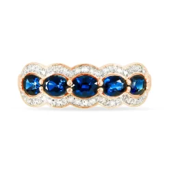 Bague Margaux Or Rose Saphir Et Diamant