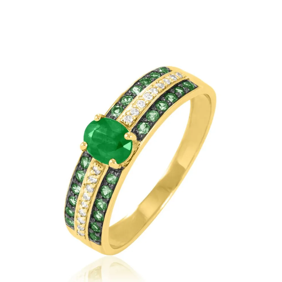 Bague Margot Or Jaune Emeraude Diamant