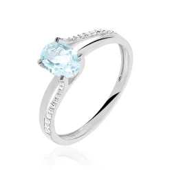 Bague Marie-eva Or Blanc Topaze Et Oxyde De Zirconium