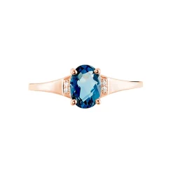Bague Mathilde Or Rose Topaze Et Oxyde De Zirconium