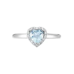Bague Meliora Or Blanc Topaze Bleu Sky Oxyde De Zirconium