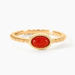 Bague Memory Plaqué Or Jaune Pierre De Synthese
