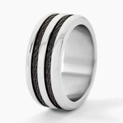 Bague Men's Steel Acier Blanc