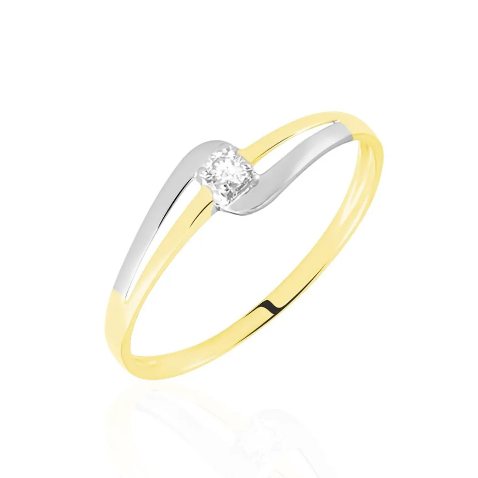 Bague Nesryne Or Bicolore Oxyde De Zirconium