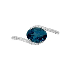 Bague Or Blanc Erwin Topaze Oxydes De Zirconium