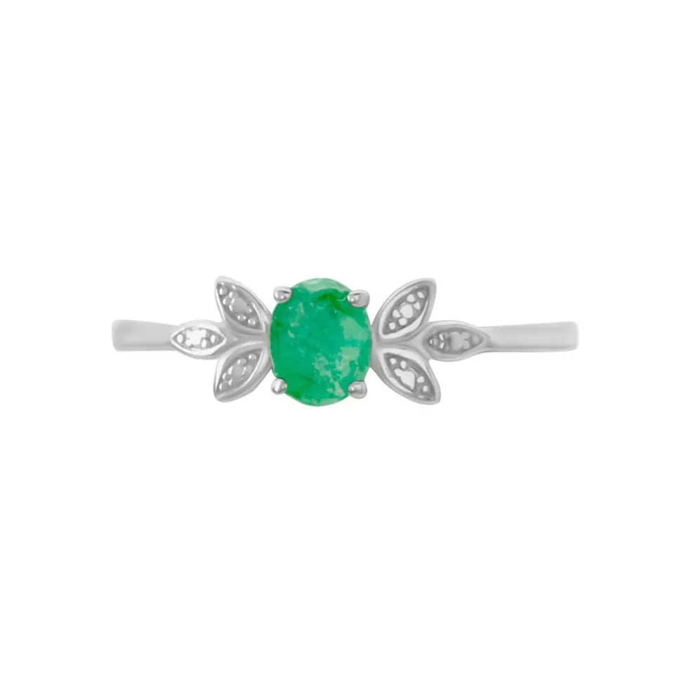 Bague Or Blanc Febe Emeraude