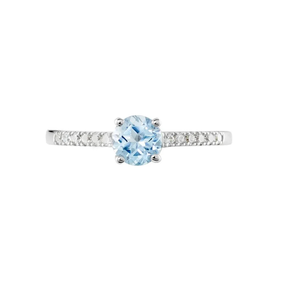 Bague Or Blanc Manon Topaze Oxydes De Zirconium