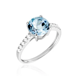 Bague Or Blanc Terese Topaze Oxydes De Zirconium