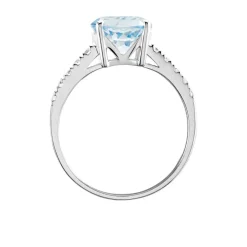 Bague Or Blanc Terese Topaze Oxydes De Zirconium