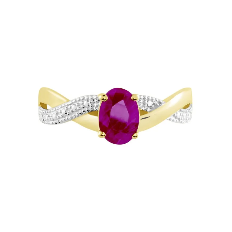 Bague Or Jaune Candice Rubis
