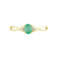 Bague Or Jaune Cassie Emeraude Diamants