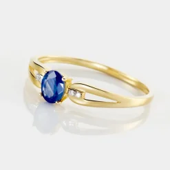 Bague Or Jaune Ebrard Saphir Diamants