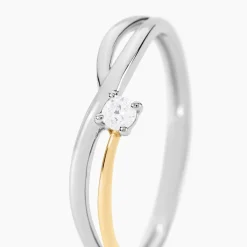 Bague Or Jaune Oxyde De Zirconium