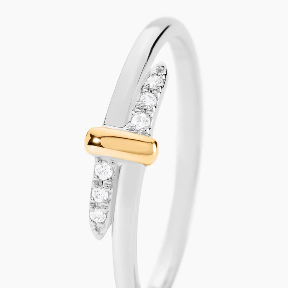 Bague Or Jaune Oxyde De Zirconium