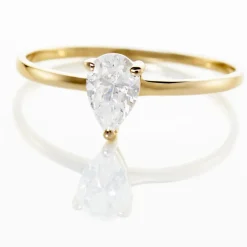 Bague Or Jaune Solitaire Harrietta Oxyde De Zirconium
