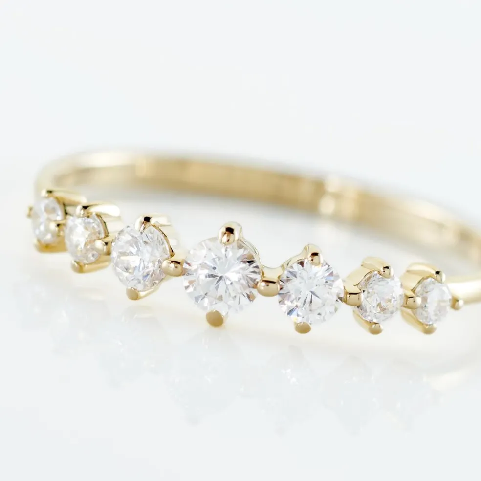 Bague Or Jaune Sunday Oxyde De Zirconium