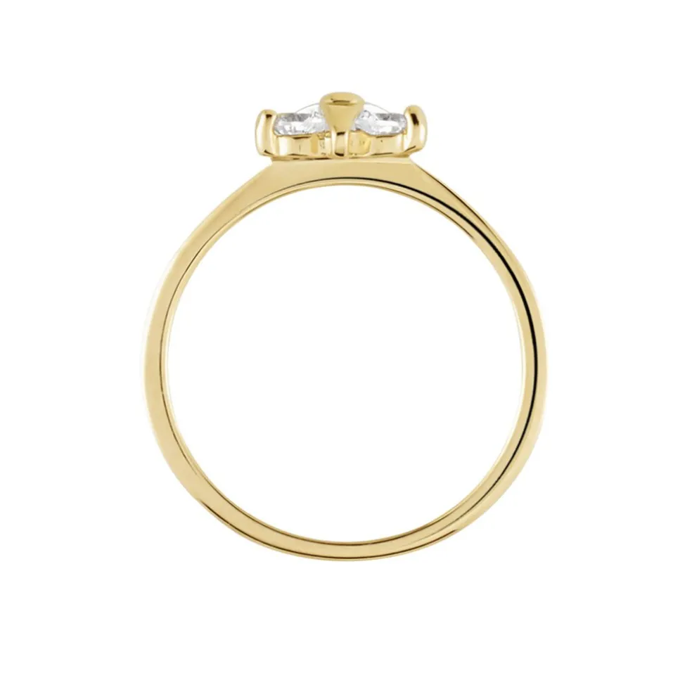 Bague Plaqué Or Jacinth Oxyde De Zirconium