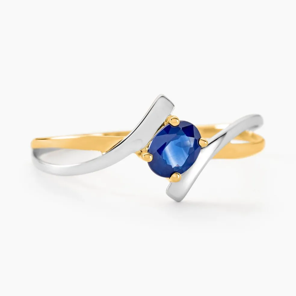 Bague Rosmunda Or Bicolore Saphir