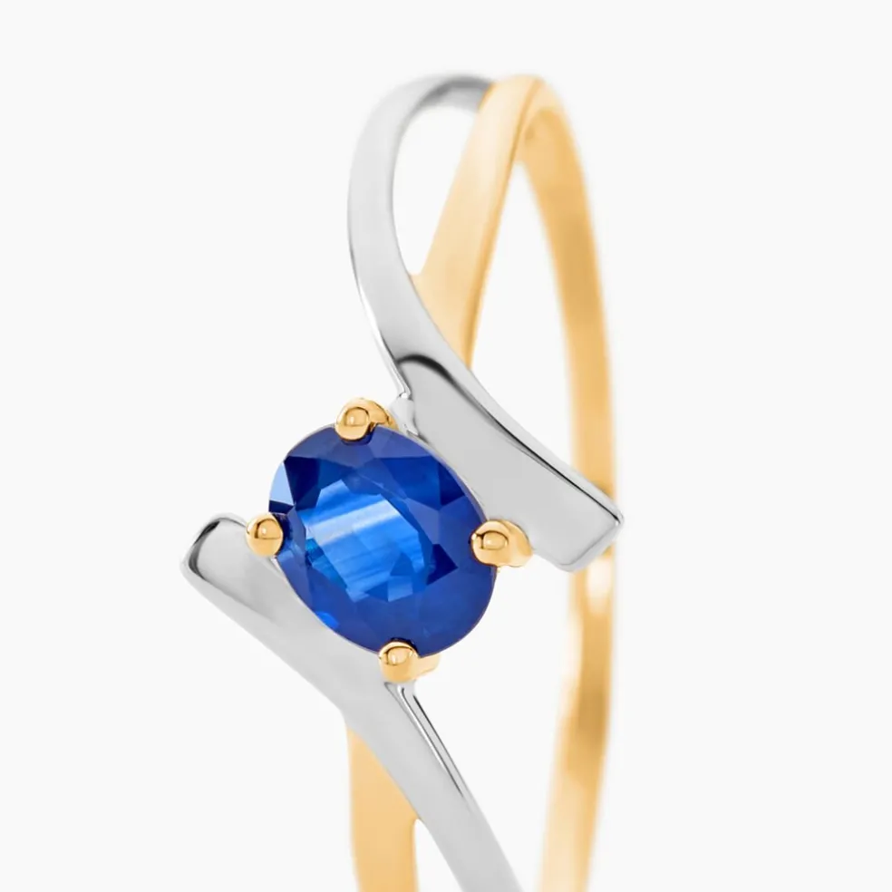 Bague Rosmunda Or Bicolore Saphir