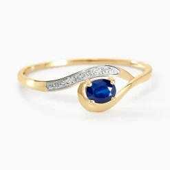 Bague Sagesse Or Jaune Saphir Et Diamant
