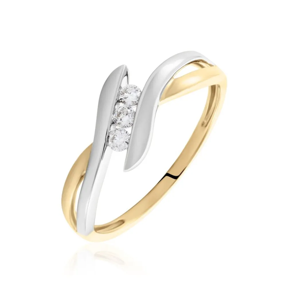 Bague Sharron Or Bicolore Diamant Blanc