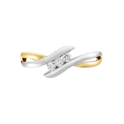 Bague Sharron Or Bicolore Diamant Blanc