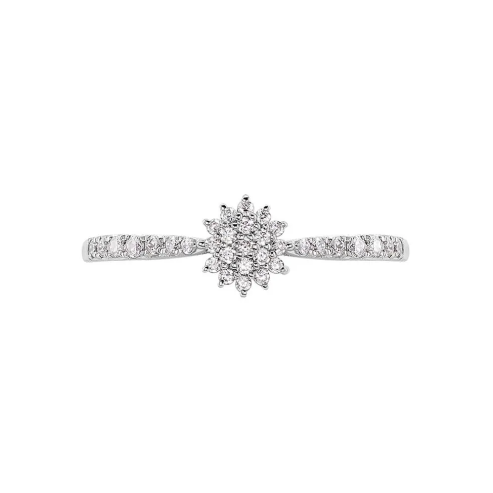 Bague Shin Or Blanc Oxyde De Zirconium