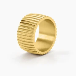 Bague Sicily Acier Doré