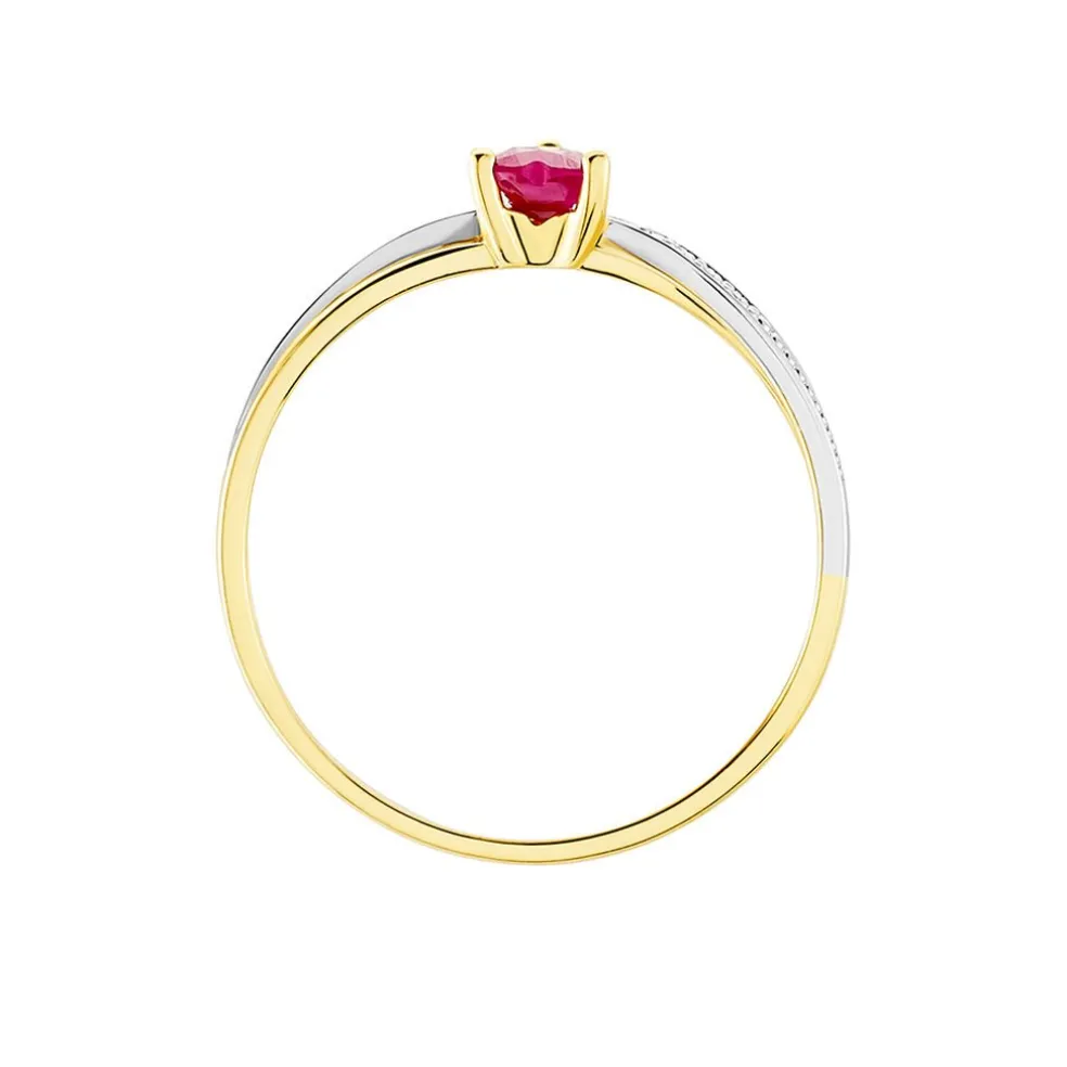 Bague Skylar Or Bicolore Rubis Diamant