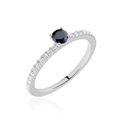 Bague Solitaire Argent Blanc Quitteri Oxyde De Zirconium
