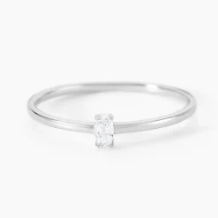 Bague Solitaire Argent Blanc  1er Solitaire Oxyde De Zirconium