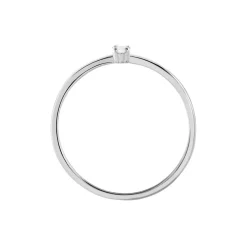 Bague Solitaire Argent Blanc  1er Solitaire Oxyde De Zirconium