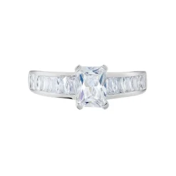 Bague Solitaire Aronn Argent Blanc Oxyde De Zirconium