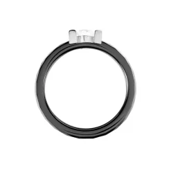 Bague Solitaire Ceramik Design Argent  Oxyde De Zirconium Et Céramique