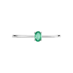 Bague Solitaire Dota Or Blanc Emeraude