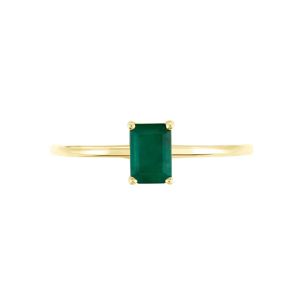 Bague Solitaire Ethalyn Or Jaune Emeraude