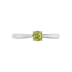 Bague Solitaire Fiona Or Blanc Péridot