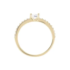 Bague Solitaire Mireilla Plaqué Or Jaune Oxyde De Zirconium