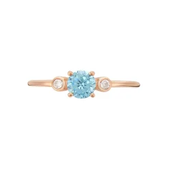Bague Solitaire Shir Argent Rose Oxyde De Zirconium