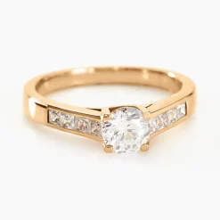 Bague Solitaire Stevie Plaqué Or Jaune Oxyde De Zirconium